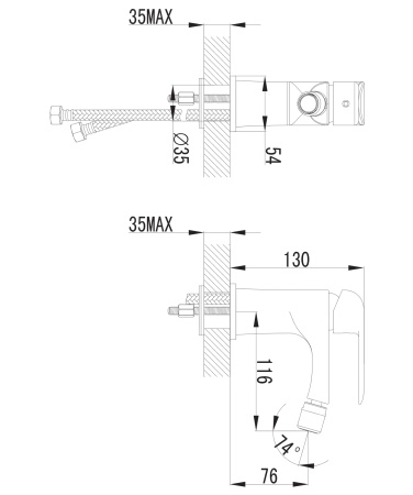 SACRAMENTO bateria bidetowa, czarny mat