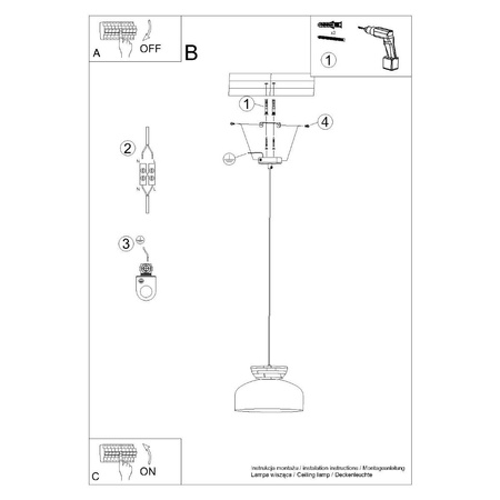 Lampa wisząca MARION czarna