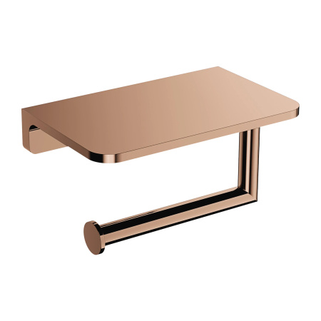 MODERN PROJECT uchwyt na papier toaletowy z półką, miedź połysk