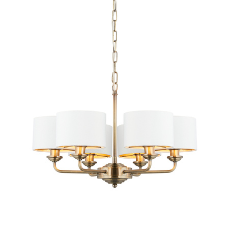Highclere 6 Pendant Light Antique Brass 500-1855mm