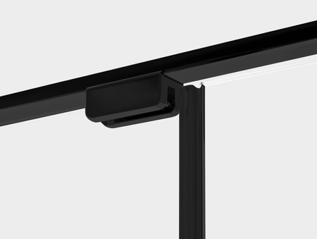 Drzwi wnękowe OXIA BLACK 1D L 80x200 szkło czyste 8mm Active Shield 2.0