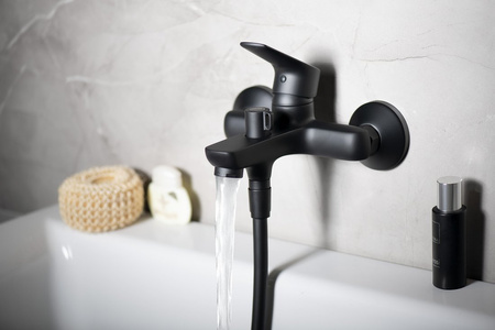 LOTTA bateria wannowa ścienna, czarny mat