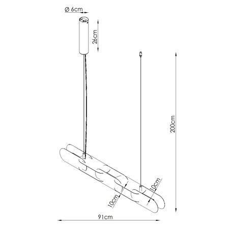 Lampa wisząca CHAIN 91 błękitna LED 3000K