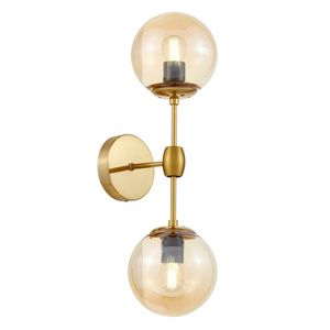 LAMPA ŚCIENNA KINKIET LOFTOWY MOSIĘŻNO-BURSZTYNOWY ZODIAK W2