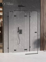 KABINA AVEXA BLACK PROSTOKĄTNA PRZYŚCIENNA  80x100x200 CZYSTE 6mm ACTIVE SHIELD