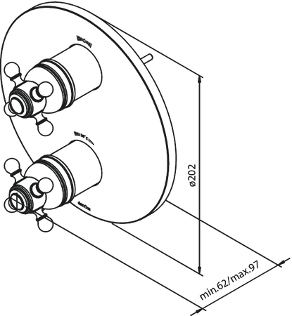 Rozeta maskująca podtynkowej baterii termostatycznej chrom