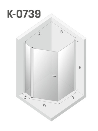 KABINA NEW SOLEO ASYMETRYCZNA U 100x80x195 CZYSTE 6mm ACTIVE SHIELD