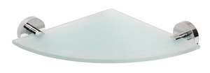 X-ROUND E półka szklana narożna 235x255mm, chrom