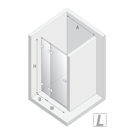 Drzwi wnękowe EVENTA BLACK CHROME 1D L 80x200 szkło czyste 8mm Active Shield 2.0