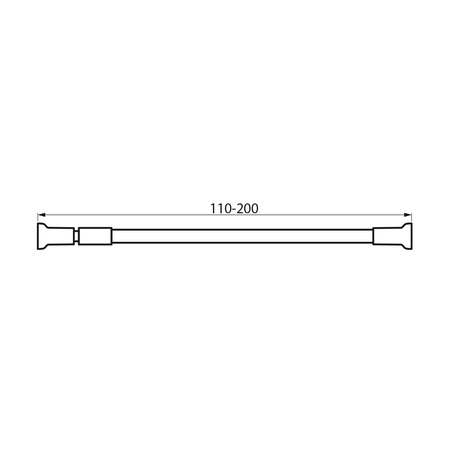 Drążek teleskopowy 110-200cm, aluminium, biały