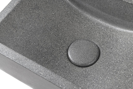 CREST R umywalka betonowa z korkiem, 40x22cm, czrany granit