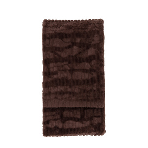 Textured Rabbit Faux Fur Throw Brown 1300x1700mm