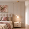 Lampa wisząca CHIC-1, 20 cm - biało złota nowoczesna lampa do salonu