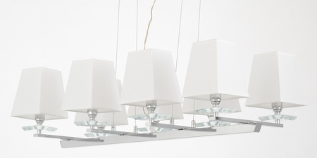 NOWOCZESNA LAMPA WISZĄCA BIAŁO-CHROMOWANA RAVERA