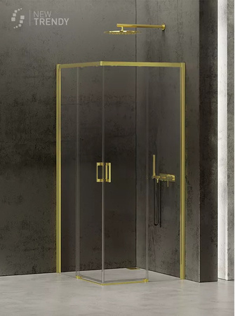 KABINA PRIME LIGHT GOLD PROSTOKĄTNA U 90x80x200 CZYSTE 6mm ACTIVE SHIELD