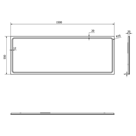 Lustro GEMINI z oświetleniem LED 150x55cm