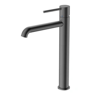 Bateria umywalkowa stojąca wysoka - nablatowa, gun metal