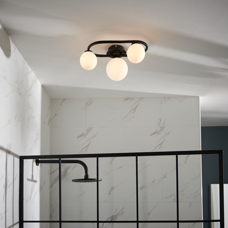 Pulsa Bathroom 3 Ceiling Light Black 175x359x252mm