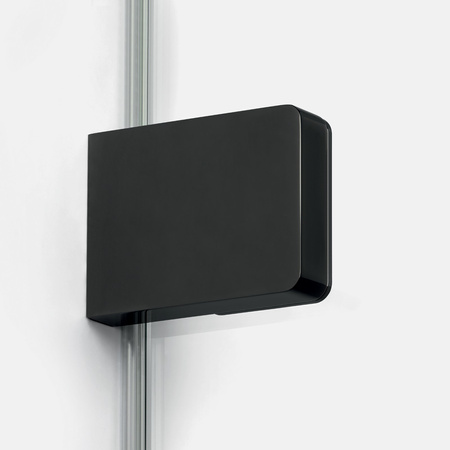 NZ2 Kabina prysznicowa EVENTA BLACK CHROME WALK-IN U 50x200 szkło czyste 8mm Active Shield 2.0