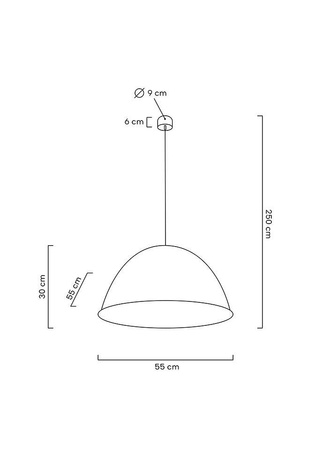 MOOSEE lampa wisząca MOLD 55 szara
