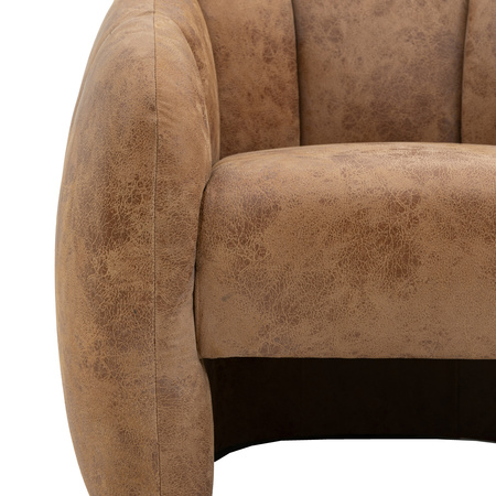 Atella Tub Chair Antique Tan Leather 780x810x740mm