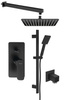 SPY zestaw prysznicowy podtynkowy z baterią podtynkową, 2 wyjścia, czarny mat