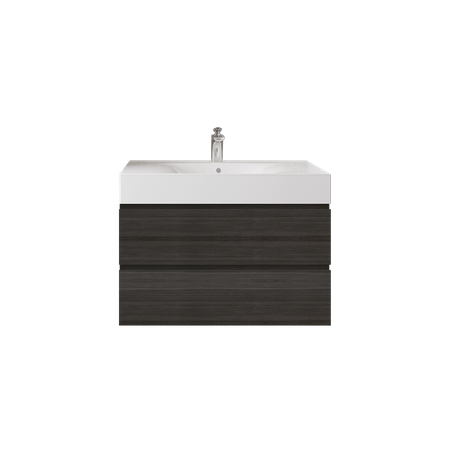 Zestaw DES Umywalka z otworem & Szafka UNO Joy  podumywalkowa podwieszana 80 MOKA WALNUT