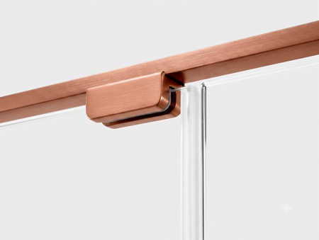 Drzwi wnękowe OXIA COPPER BRUSHED 1D L 70x200 szkło czyste 8mm Active Shield 2.0