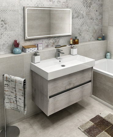 NIRONA szafka umywalkowa 82x51,5x43cm, dąb Mocca