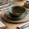 Organic Beaded Pasta Bowl Olive (4pk) 220x55mm