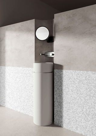 OKE umywalka ceramiczna nablatowa, Ø 30 cm, biały