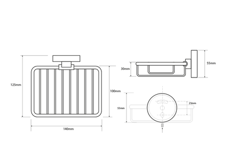 X-ROUND mydelniczka, chrom
