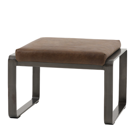 Fabien Footstool Brown Leather 500x430x360mm