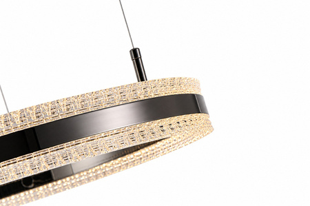 Lampa wisząca ARKADIA LED 60 cm - tytanowa z kryształowym pierścieniem