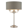 Lampa stołowa Highclere – 3-punktowa, nikiel, 32 × 32 × 50 cm