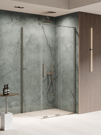 Kabina prysznicowa SMART GUNMETAL BRUSHED 1D prostokątna U 120x90x200 szkło czyste 8mm Active Shield 2.0