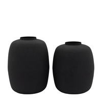 Zia Vase Black 335mm Set of 2