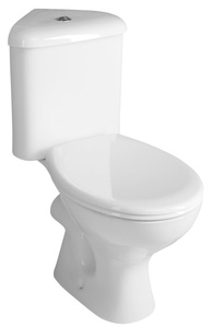 CLIFTON kompakt WC narożny, mechanizm spłukujący 3/6l, odpływ poziomy, biały