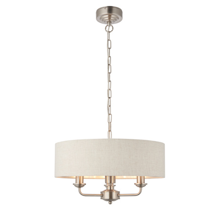 Highclere 3 Pendant Lght Chrome&Natural 350-1200mm