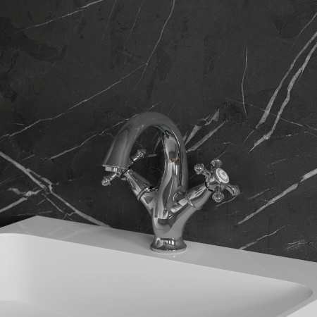 RETRO bateria umywalkowa, chrom połysk