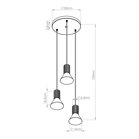 Lampa wisząca ESTRIA 3P beżowa/zielona oliwka