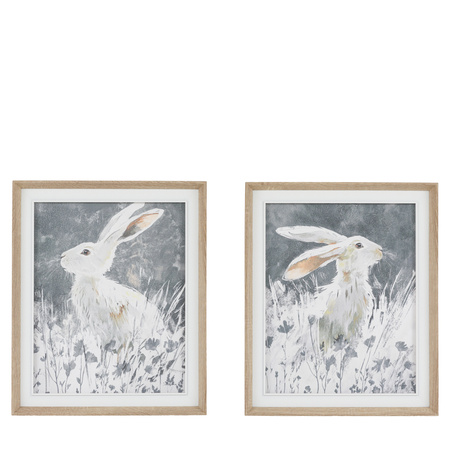 Obraz w ramie „In Clover” – biały, 49 × 4 × 59 cm, zestaw 2 szt.