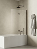 Parawan nawannowy NEW SOLEO GUNMETAL BRUSHED 1D L 120x140 szkło czyste 6mm Active Shield 2.0
