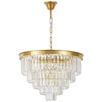 NOWOCZESNY ŻYRANDOL KRYSZTAŁOWY MOSIĘŻNY CAPRIA D50