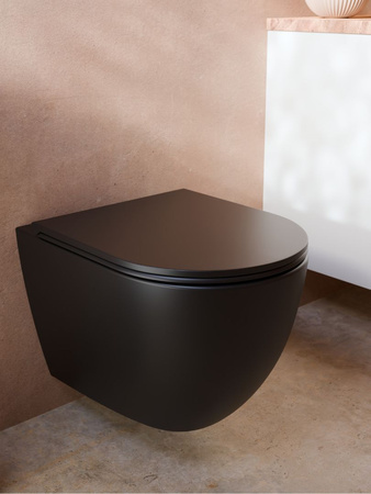 Miska WC VORTEX z deską czarny mat CANEO TR2196DF-U18