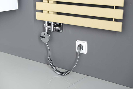 TWIN COMBI zestaw przyłączeniowy zespolony, prawy, rozstaw 50mm, chrom