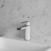 SACRAMENTO bateria umywalkowa, chrom/biały połysk