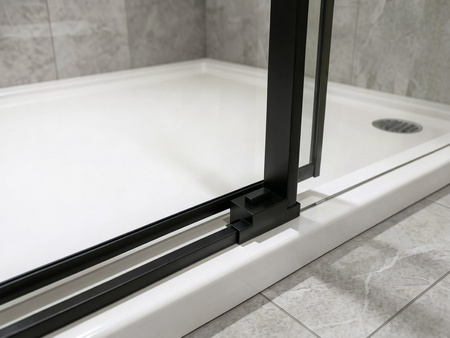 LUXOR BLACK drzwi prysznicowe 1300 mm, szkło czyste