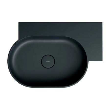 OVO M+ umywalka nablatowa/wisząca - prawa, 64 x 44 cm, black lava mat