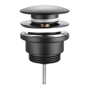 Odpływ umywalkowy 5/4”, klik-klak, duży korek, 10-55mm, czarny mat